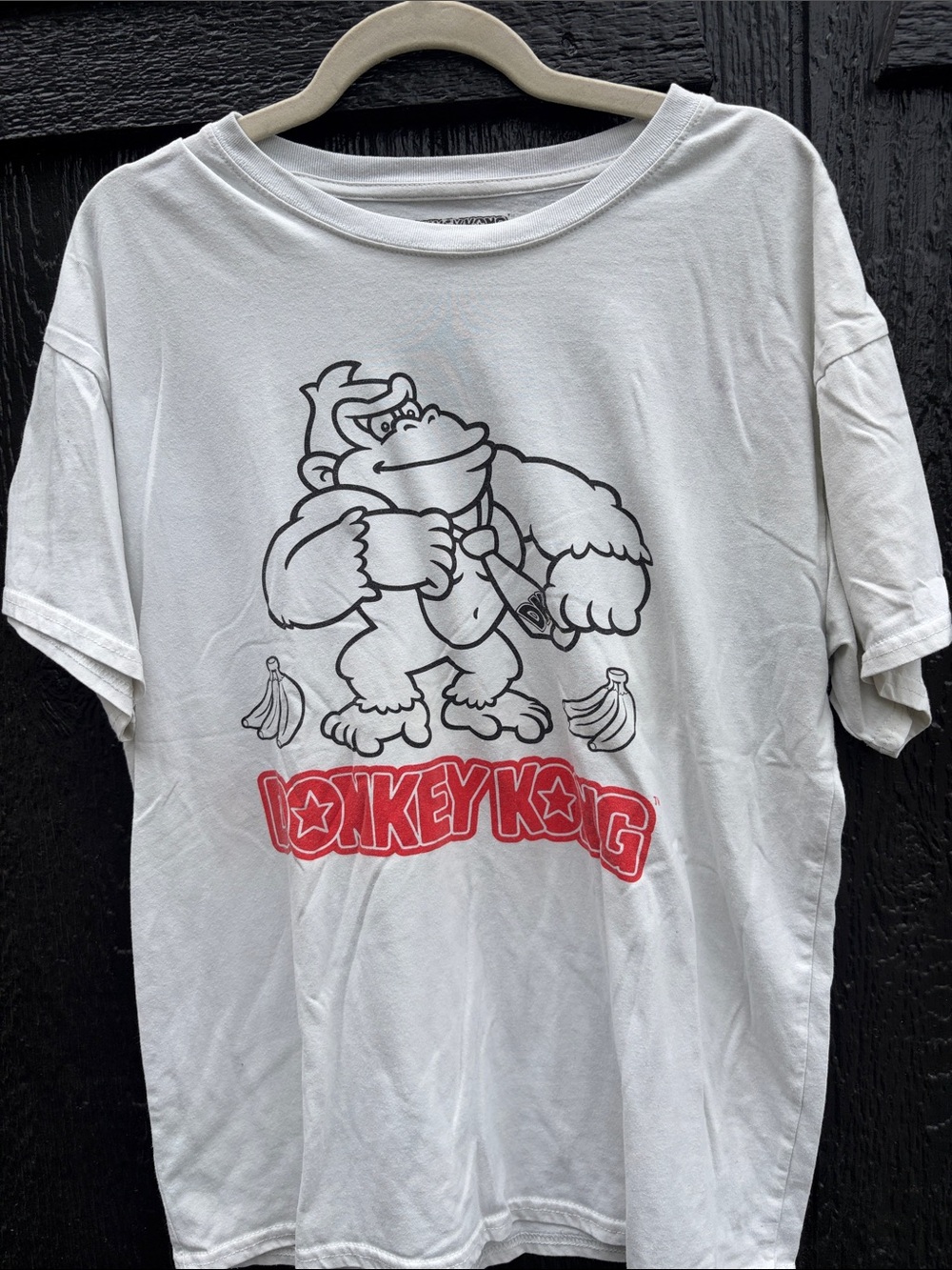 Retro/Vintage Donkey Kong Graphic Short Sleeve Tee - White